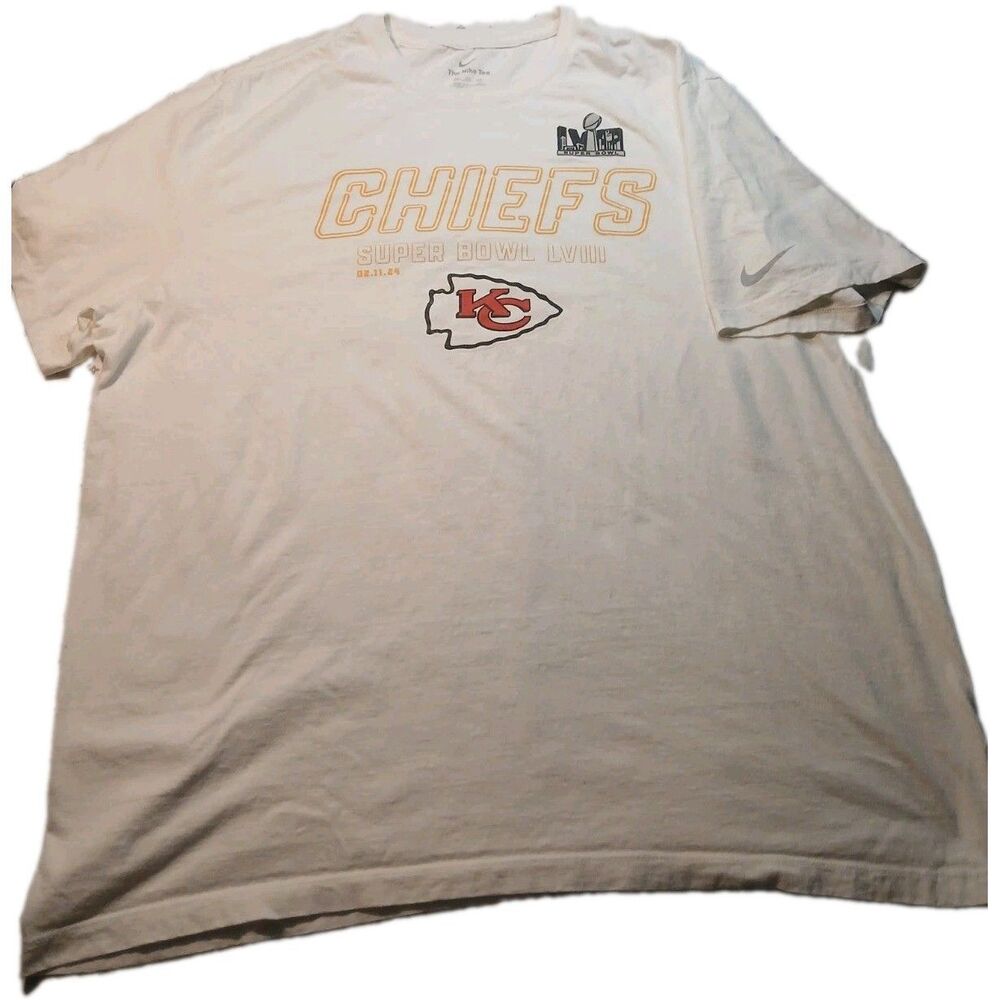 Nike Super Bowl 58 T-Shirt Men’s 2XL White Kansas City Chiefs The Nike Tee